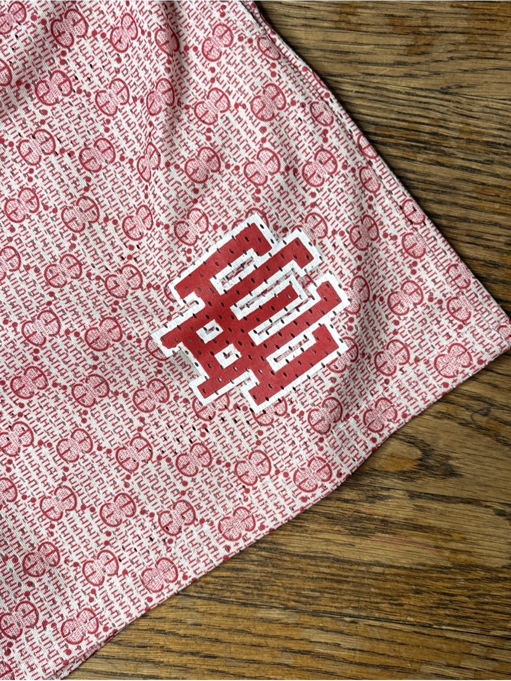Eric Emanuel EE Mesh Shorts Men’s Sz M Red White Logo Gym Basketball Hypebeast